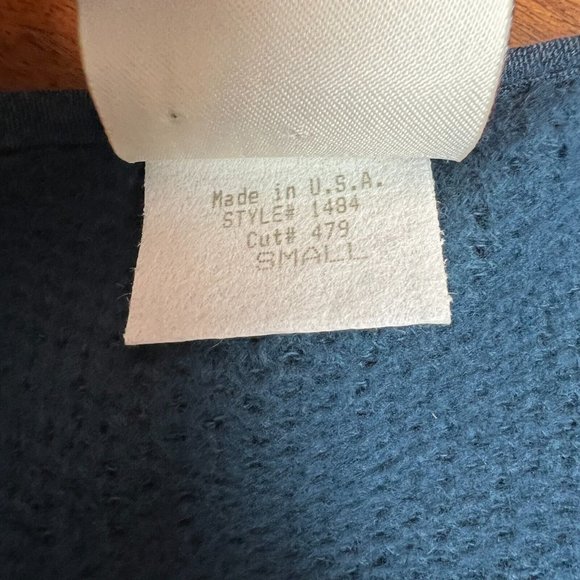 Neil & David Top Women Small Blue Art-to-Wear Thermal Lace Mesh Button Up Topper - Picture 11 of 13